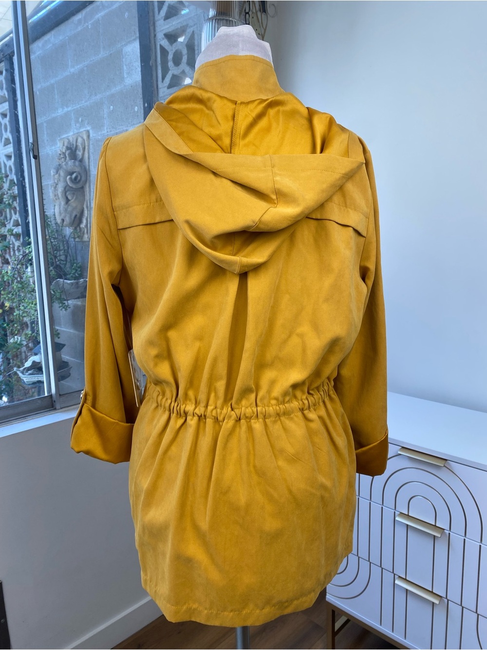 Sweet Wanderer NWT Hooded Utility Anorak Jacket in Mustard, Size L - Picture 5 of 12